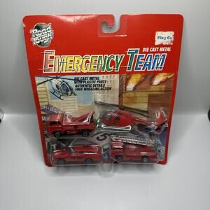 Road Tough Die Cast Metal Fire Machines Set of 4 Vehicles NEW + FAST SHIPPING